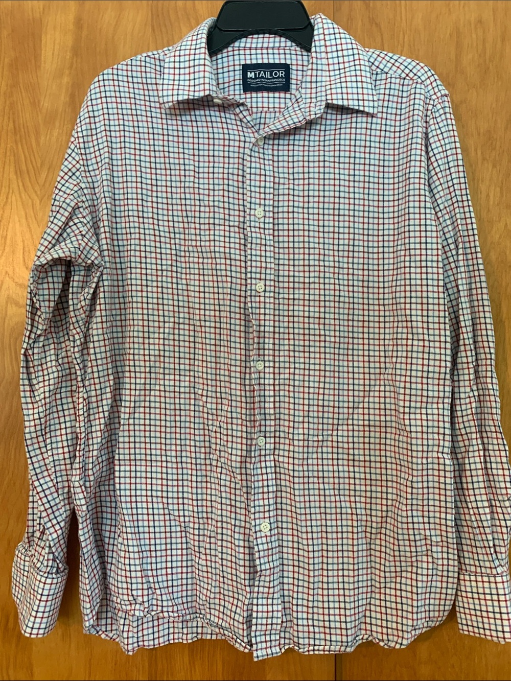 M Tailor 100% cotton supersoft brushed flannel with Windowpane check sz M